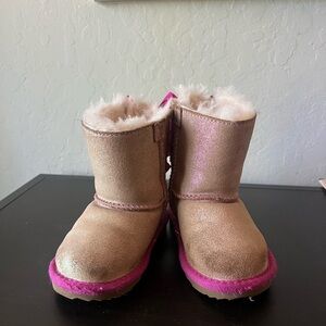 Cozy Pink and Tan Kids Boots